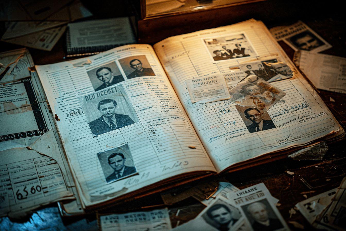 Image montrant des documents d'identité et papiers anciens dans un style vintage