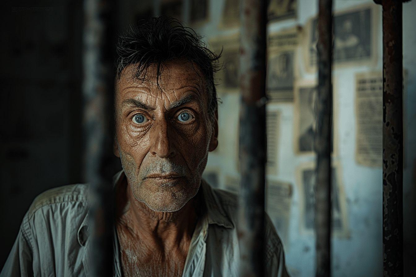 Gros plan sur le visage ridé et intense d'un homme âgé